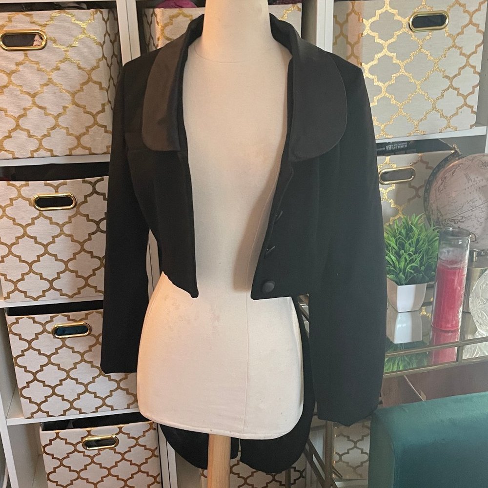 Nippon Daisy Women's Button Front Tailcoat Jacket Black Size S